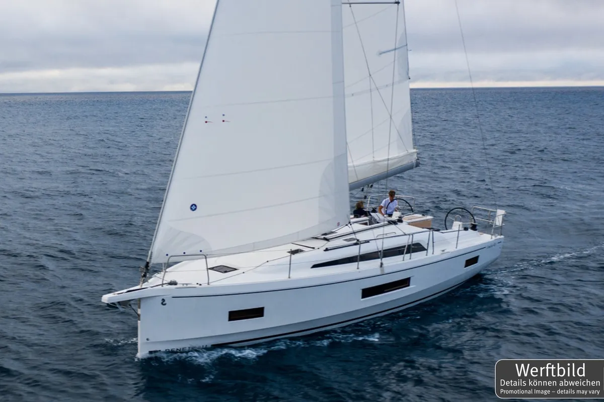 Exterior view of Finja, a Beneteau Oceanis 40.1 sailboat at Rogoznica, Croatia