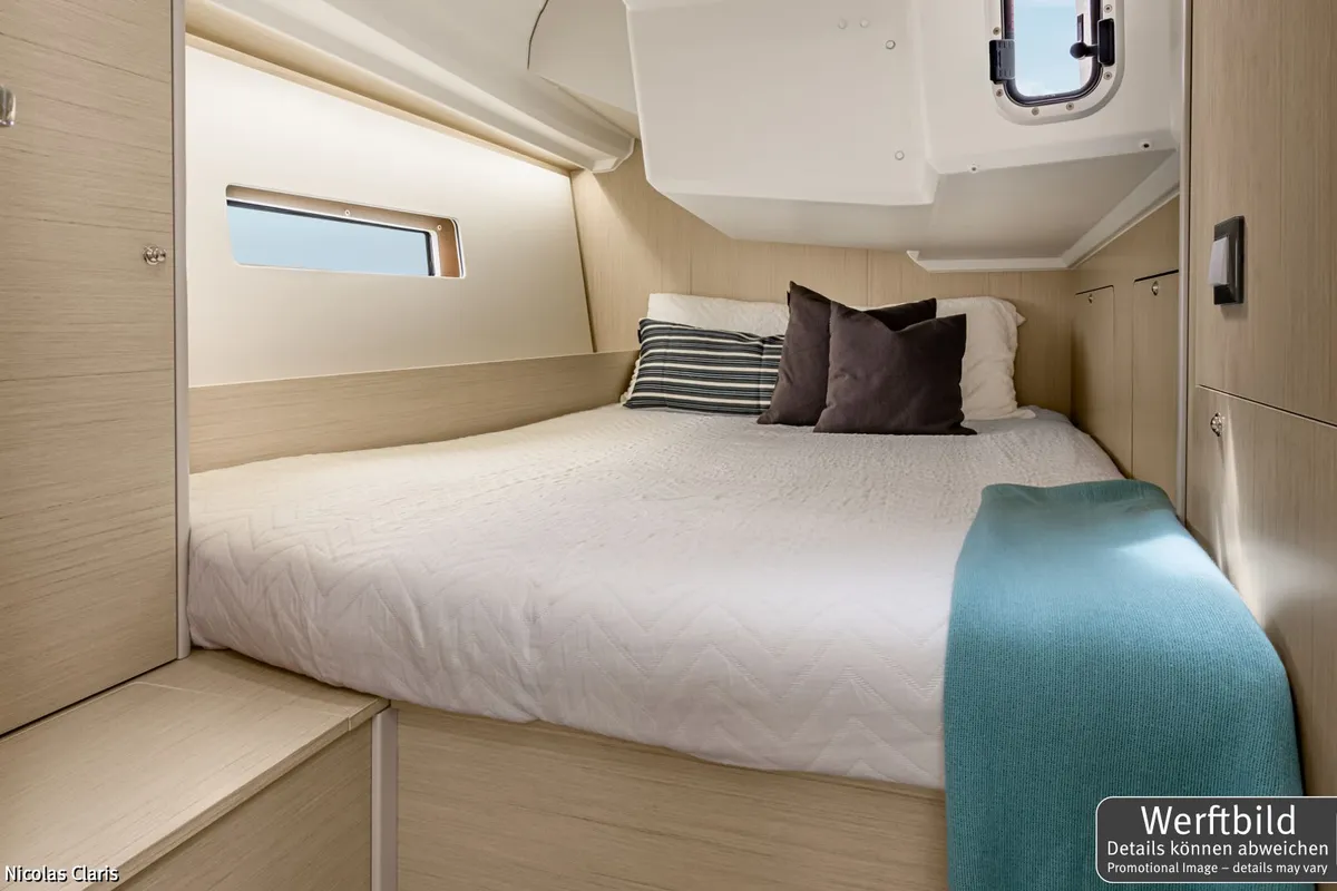 Cabin on Finja, a Beneteau Oceanis 40.1 sailboat at Rogoznica, Croatia