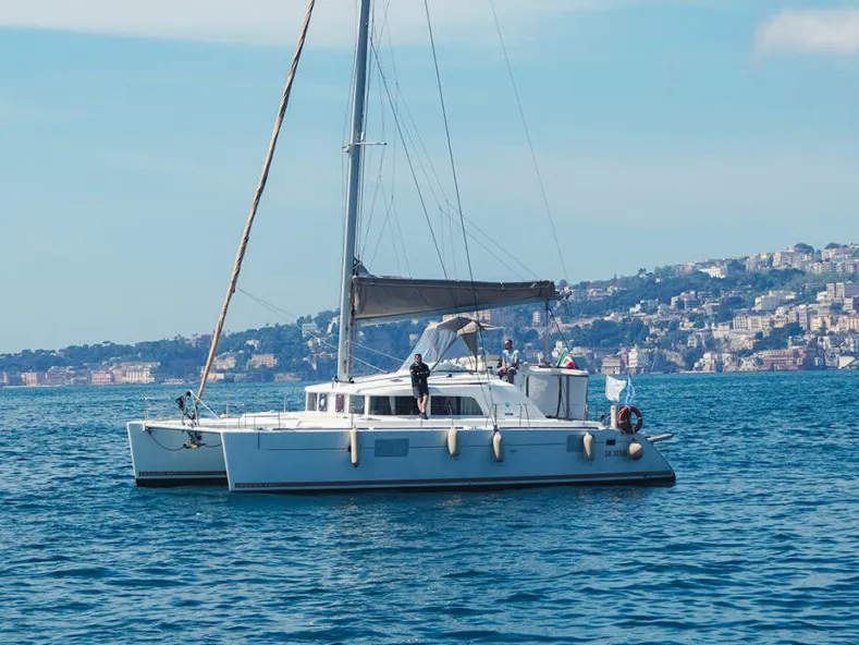 Exterior view of Marlin, a Lagoon 440 catamaran at Naples, Italy