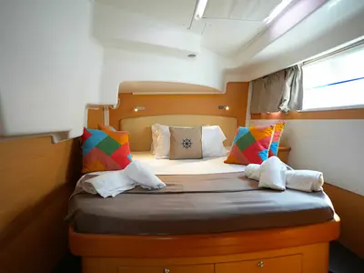 Cabin on Marlin, a Lagoon 440 catamaran at Naples, Italy