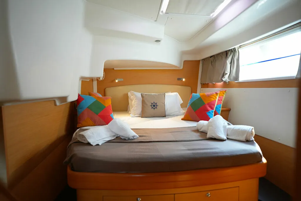 Cabin on Marlin, a Lagoon 440 catamaran at Naples, Italy