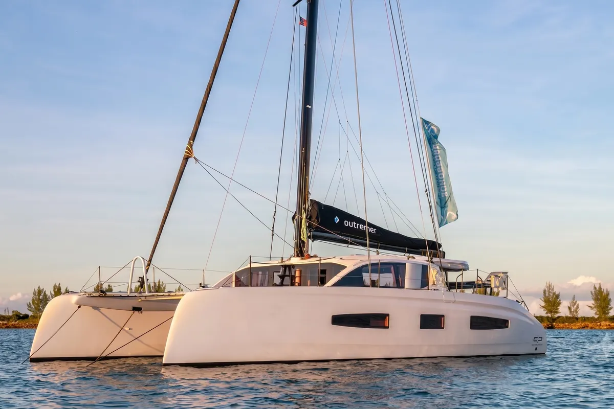 Sophia, a Outremer 52 catamaran at Central Abaco, Bahamas