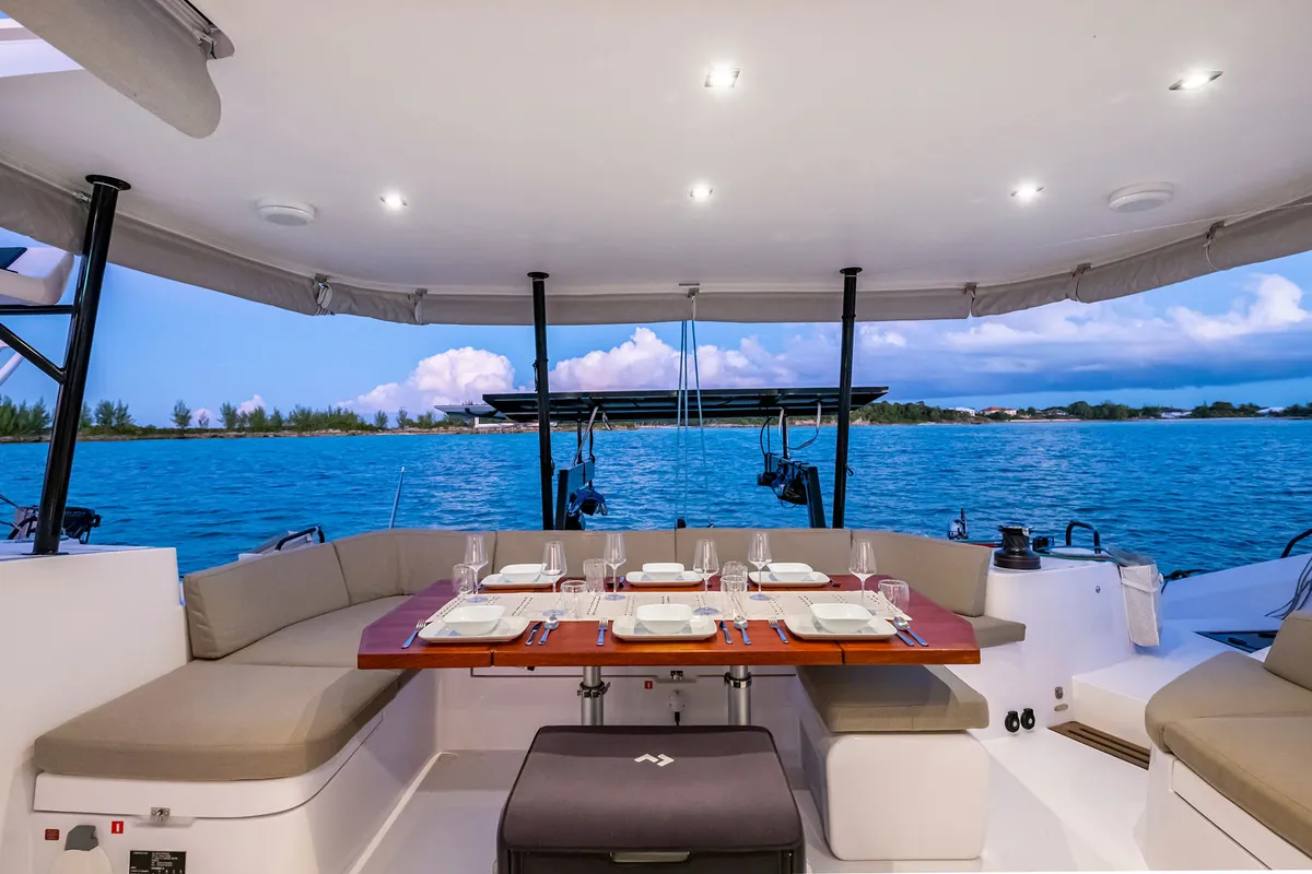 Sophia, a Outremer 52 catamaran at Central Abaco, Bahamas