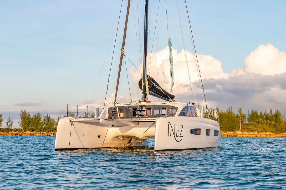 Sophia, a Outremer 52 catamaran at Central Abaco, Bahamas