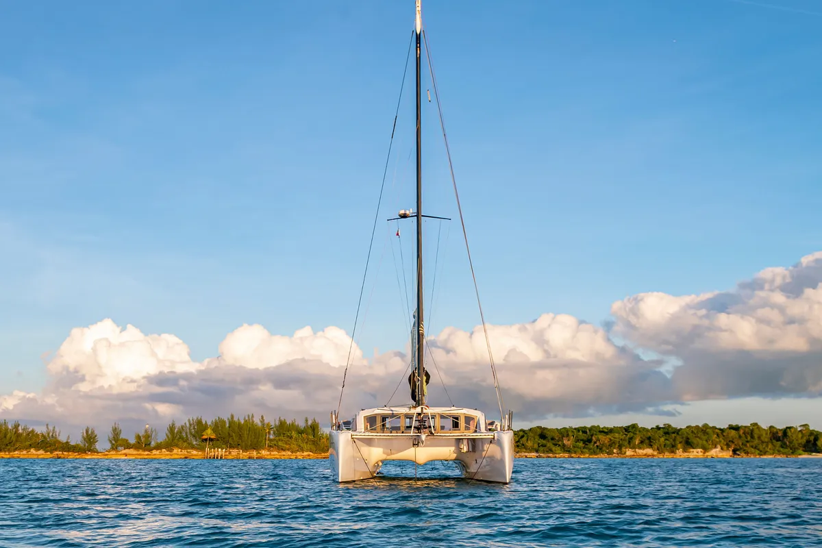 Sophia, a Outremer 52 catamaran at Central Abaco, Bahamas