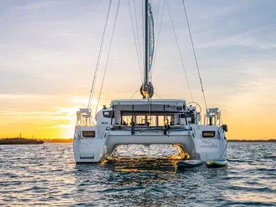 Sophia, a Outremer 52 catamaran at Central Abaco, Bahamas