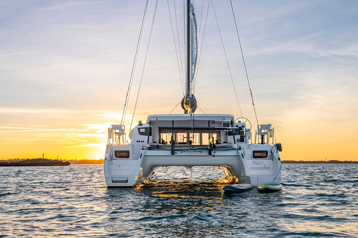 Sophia, a Outremer 52 catamaran at Central Abaco, Bahamas