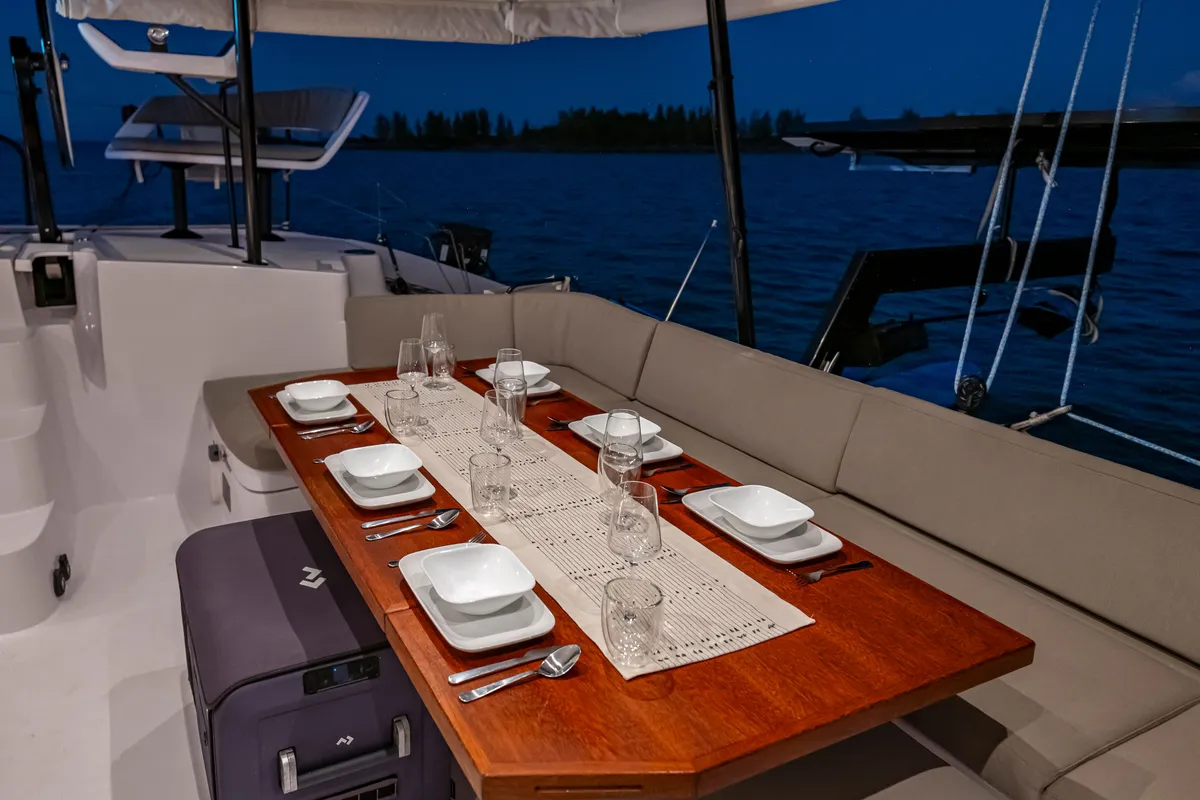 Sophia, a Outremer 52 catamaran at Central Abaco, Bahamas