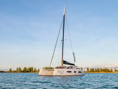 Sophia, a Outremer 52 catamaran at Central Abaco, Bahamas