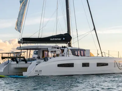 Sophia, a Outremer 52 catamaran at Central Abaco, Bahamas