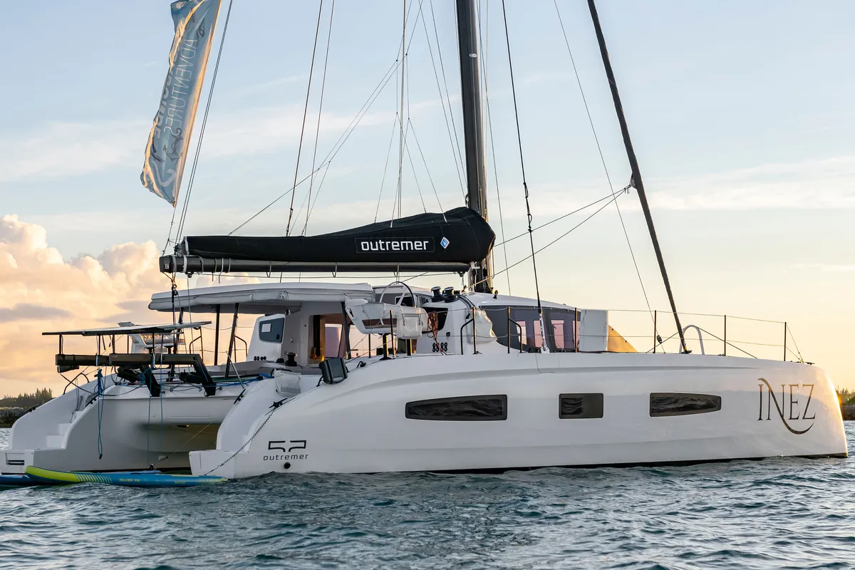 Sophia, a Outremer 52 catamaran at Central Abaco, Bahamas