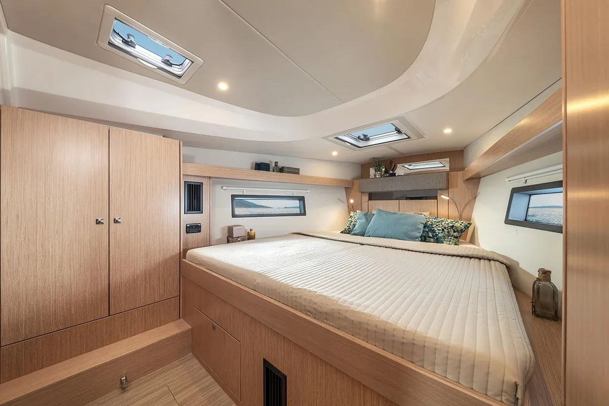 Cabin on Giulia, a Bavaria C42 sailboat at Portoferraio, Italy