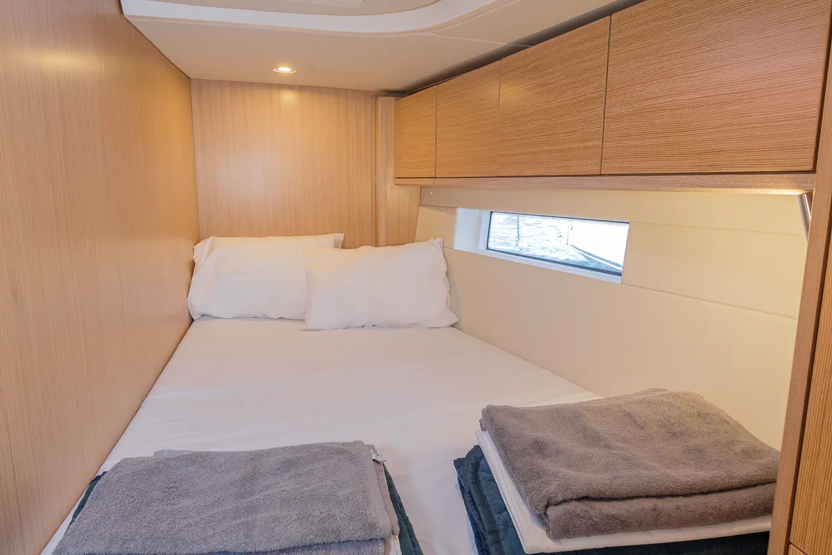Cabin on Ghost, a Bavaria C57 sailboat at Lavrion, Greece