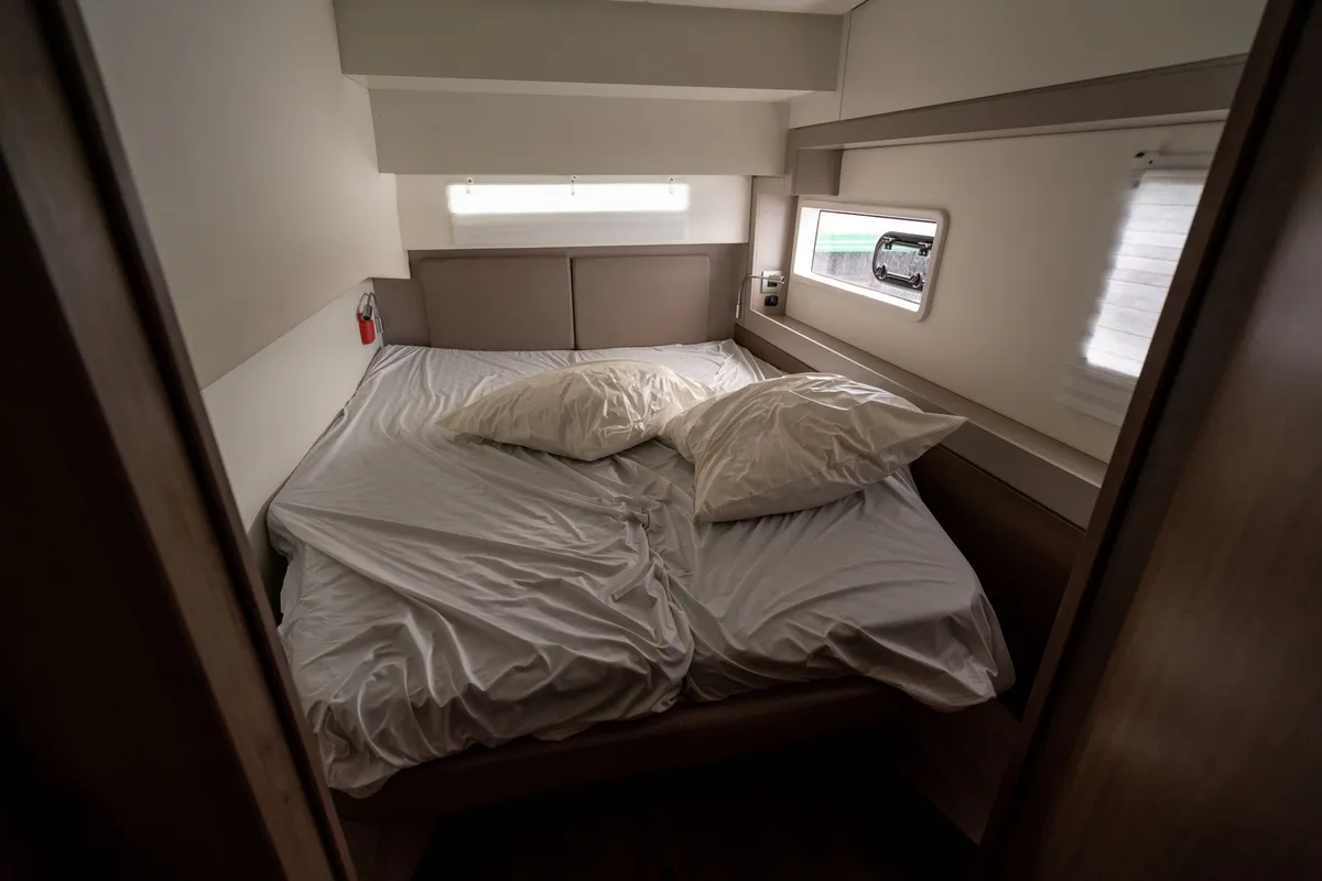 Cabin on Zaz, a Bali 4.2 catamaran at Hyères, France