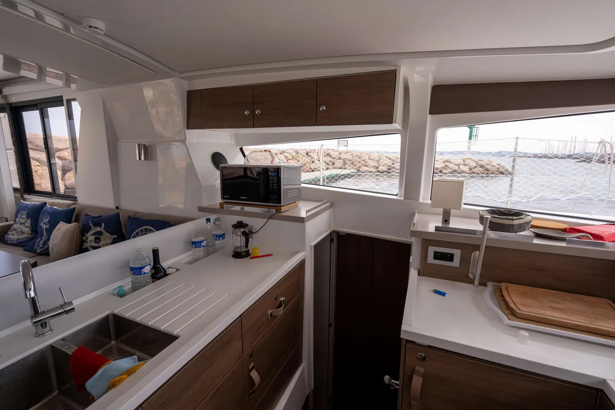 Galley of Zaz, a Bali 4.2 catamaran at Hyères, France