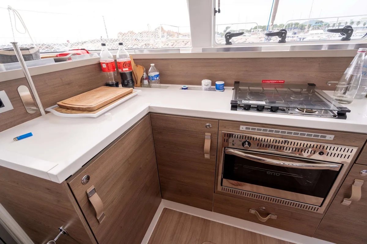 Galley of Zaz, a Bali 4.2 catamaran at Hyères, France