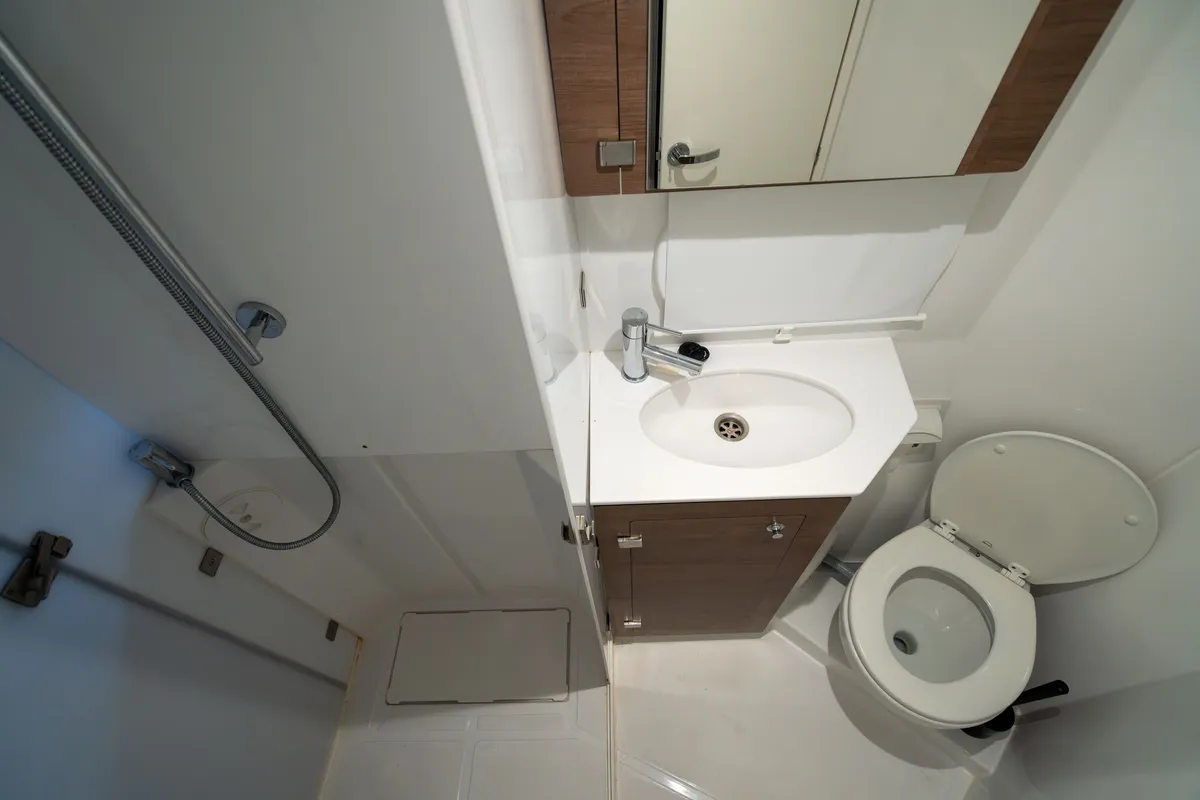 Head on Zaz, a Bali 4.2 catamaran at Hyères, France