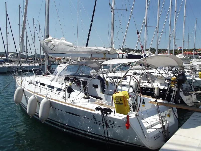 Exterior view of Aquarius, a Beneteau First 35 sailboat at Jezera, Croatia