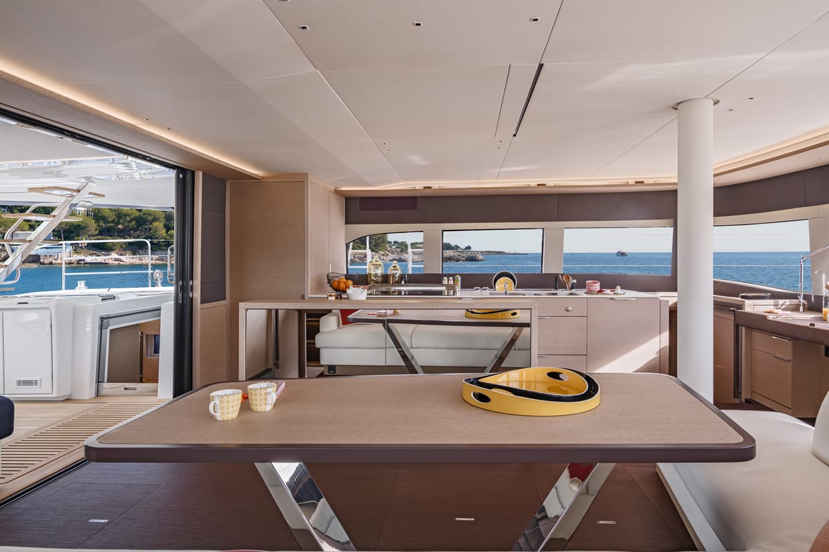 Galley of Lagoon Sixty 5, a catamaran at Olbia, Italy