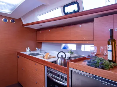 Galley of Mincipesa, a Dufour 460 GL sailboat at Grad Pula, Croatia