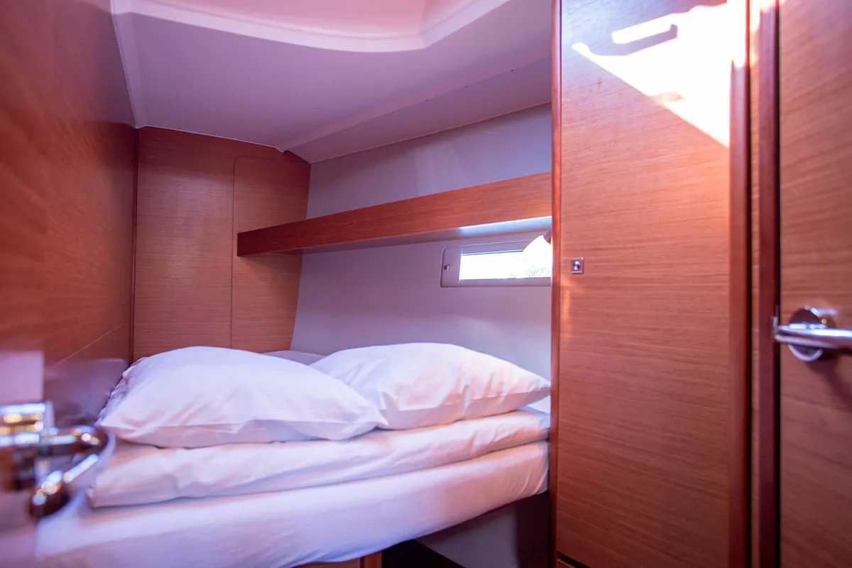 Cabin on Mincipesa, a Dufour 460 GL sailboat at Grad Pula, Croatia