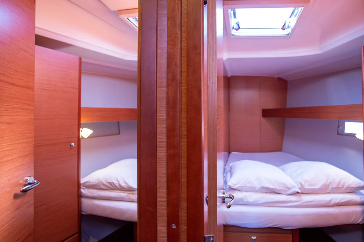 Cabin on Mincipesa, a Dufour 460 GL sailboat at Grad Pula, Croatia