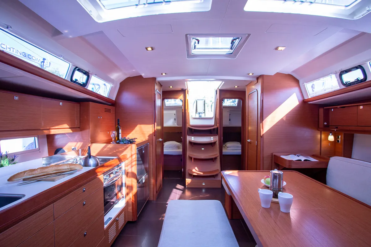 Salon of Mincipesa, a Dufour 460 GL sailboat at Grad Pula, Croatia