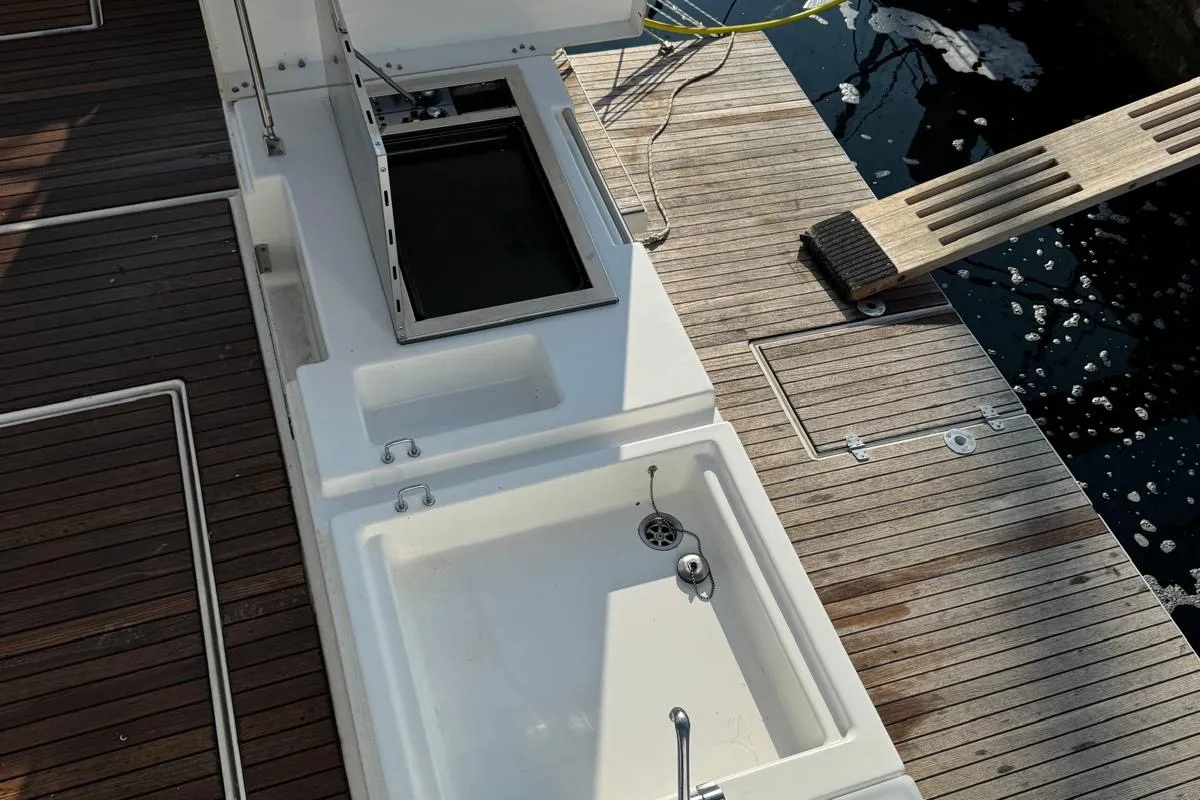 Deck of My Way, a Dufour Exclusive 56 sailboat at Općina Rogoznica, Croatia