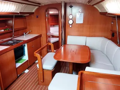 Galley of Machimbombo, a Dufour 385 Grand Large sailboat at Portimão, Portugal