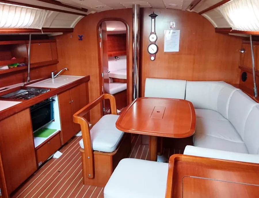 Galley of Machimbombo, a Dufour 385 Grand Large sailboat at Portimão, Portugal