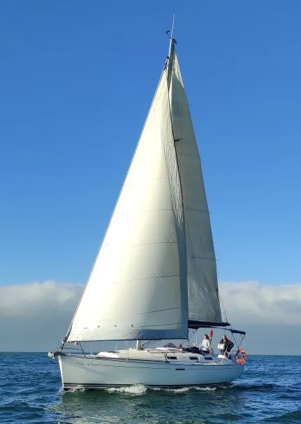 Machimbombo, a Dufour 385 Grand Large sailboat at Portimão, Portugal