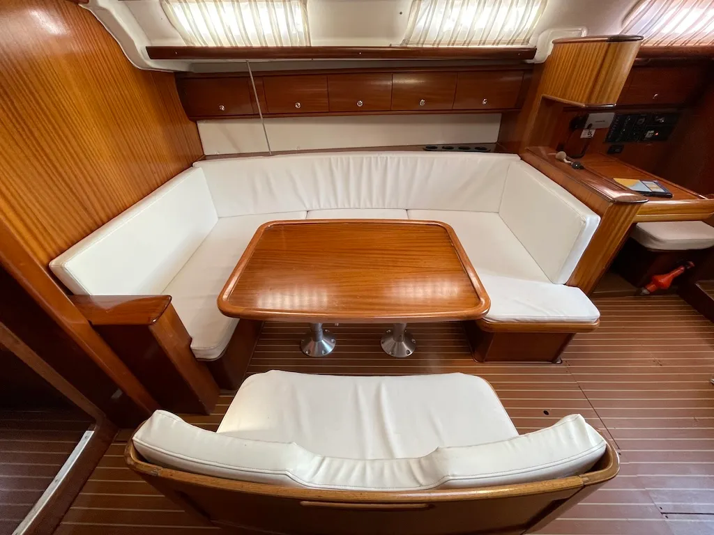 Salon of MIRNA, a Bavaria 44 sailboat at Zadar, Croatia