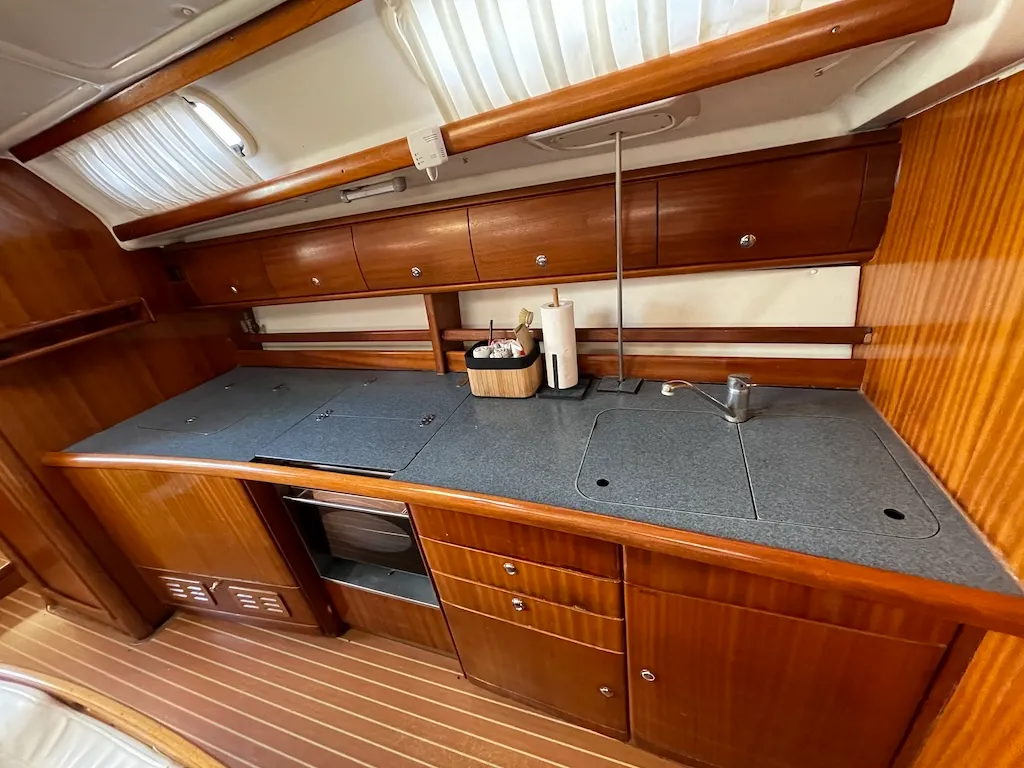 Galley of MIRNA, a Bavaria 44 sailboat at Zadar, Croatia