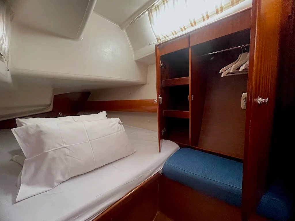 Cabin on MIRNA, a Bavaria 44 sailboat at Zadar, Croatia