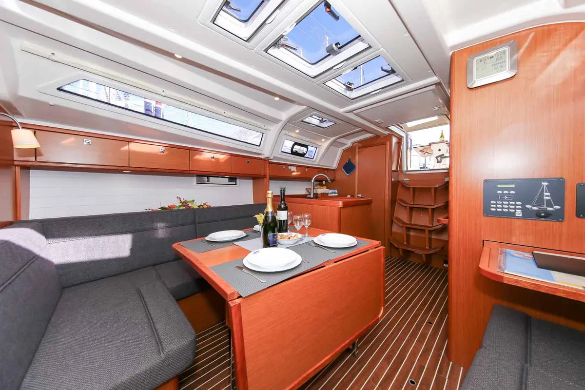 Salon of Bella Angelina, a Bavaria Cruiser 37 sailboat at Grad Pula, Croatia