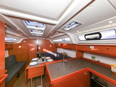 Salon of Bella Angelina, a Bavaria Cruiser 37 sailboat at Grad Pula, Croatia