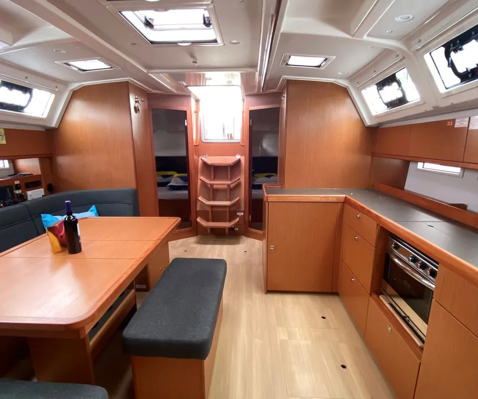 Salon of Tess Point, a Bavaria Cruiser 46 sailboat at Split, Croatia