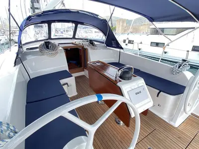 Deck of Tess Point, a Bavaria Cruiser 46 sailboat at Split, Croatia