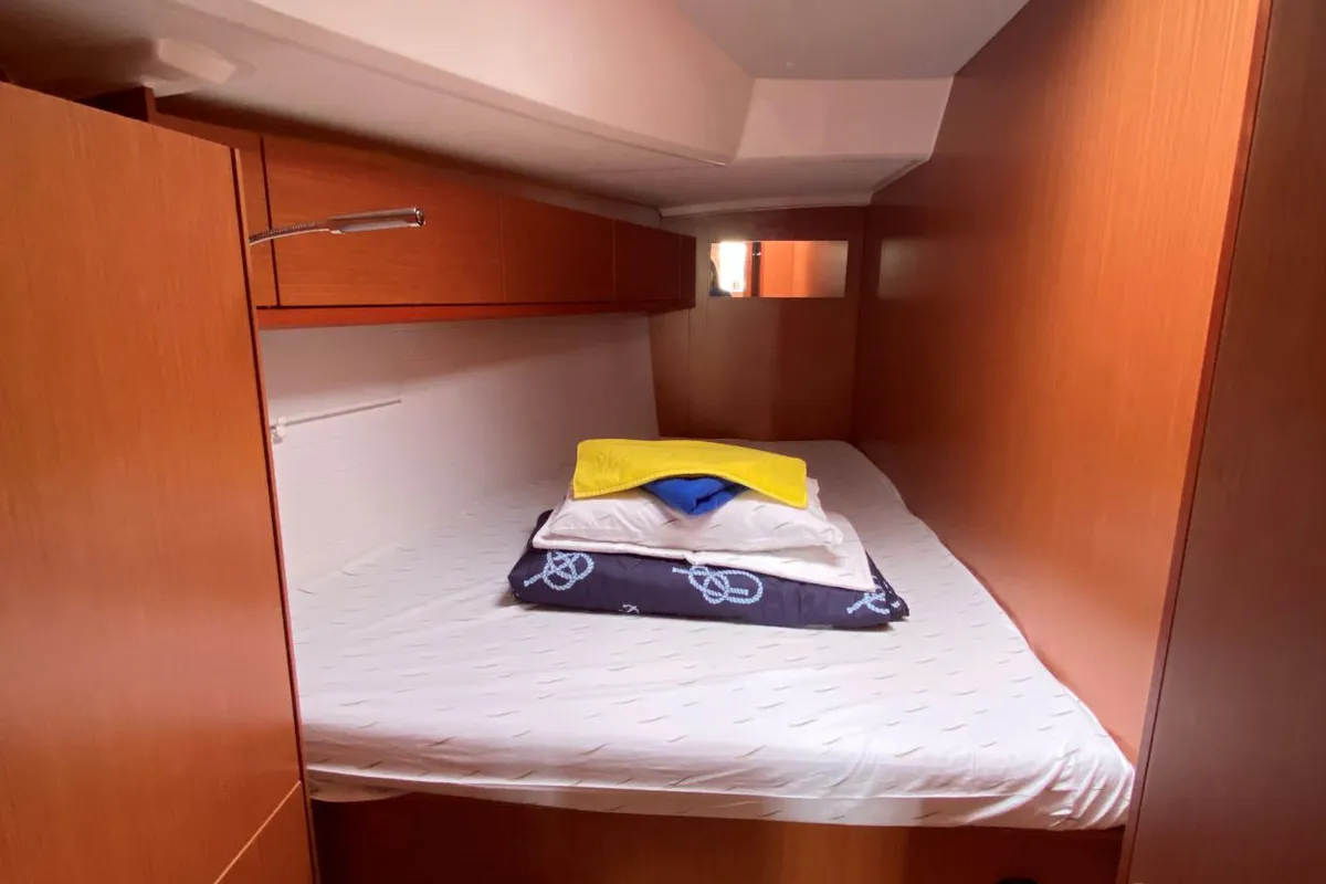 Cabin on Tess Point, a Bavaria Cruiser 46 sailboat at Split, Croatia
