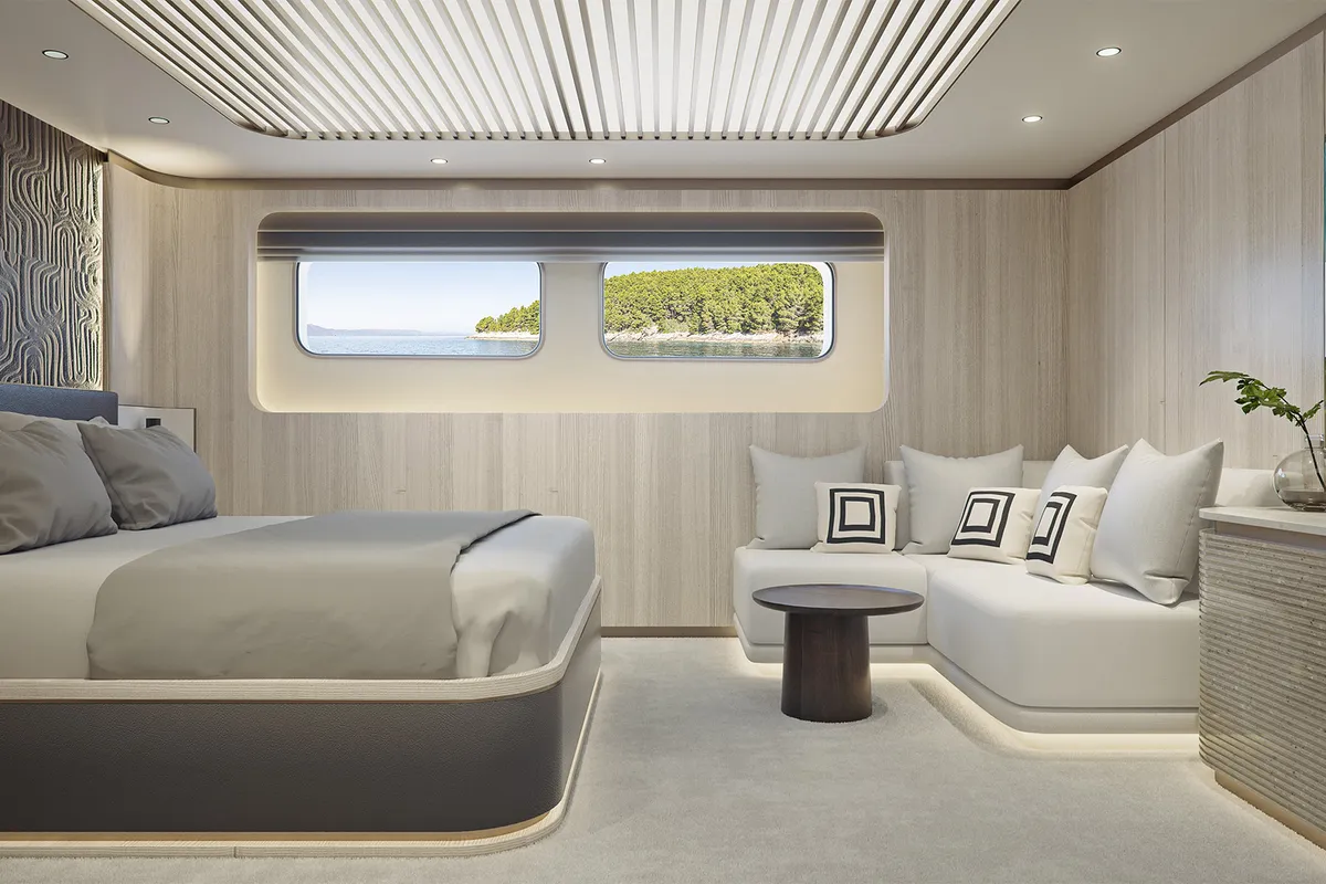 Cabin on M/S Ad Astra, a Kolotura M/S Ad Astra motor yacht at Split, Croatia