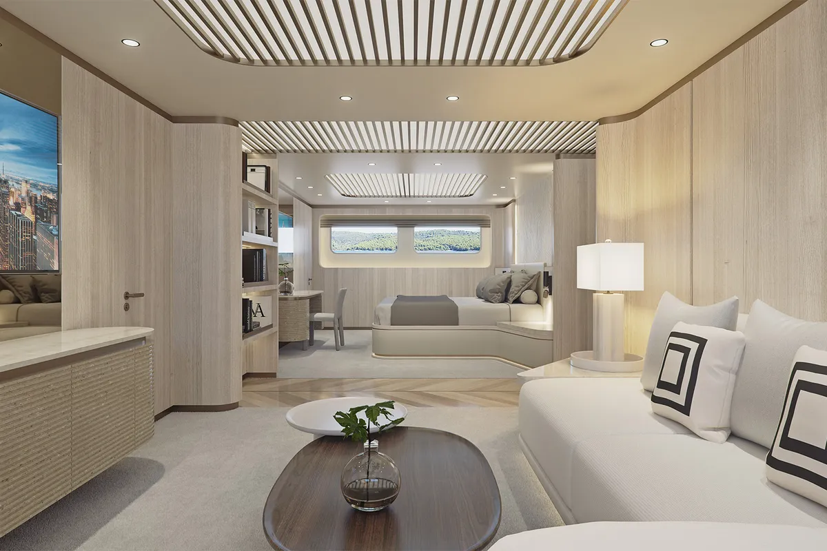 Cabin on M/S Ad Astra, a Kolotura M/S Ad Astra motor yacht at Split, Croatia