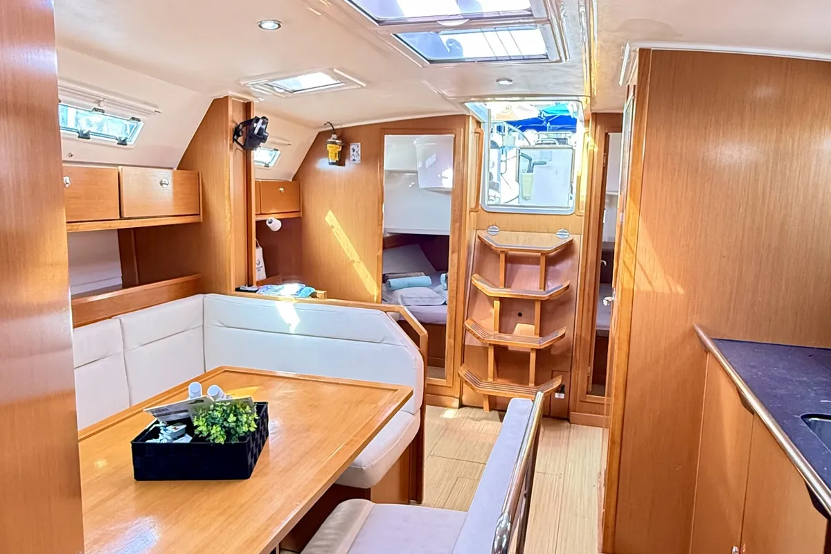 Salon of Paola, a Bavaria 40 Cruiser sailboat at Kavala, Greece