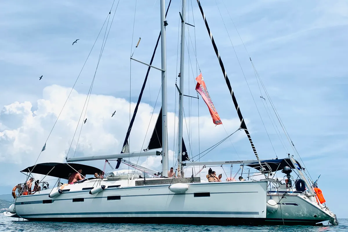 Exterior view of Paola, a Bavaria 40 Cruiser sailboat at Kavala, Greece