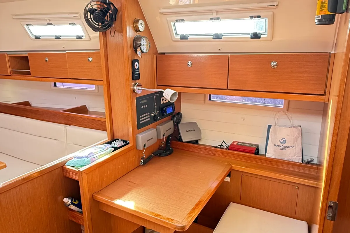 Salon of Paola, a Bavaria 40 Cruiser sailboat at Kavala, Greece