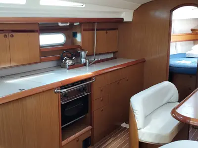 Galley of Galway, a Jeanneau Sun Odyssey 45 sailboat at Toulon, France