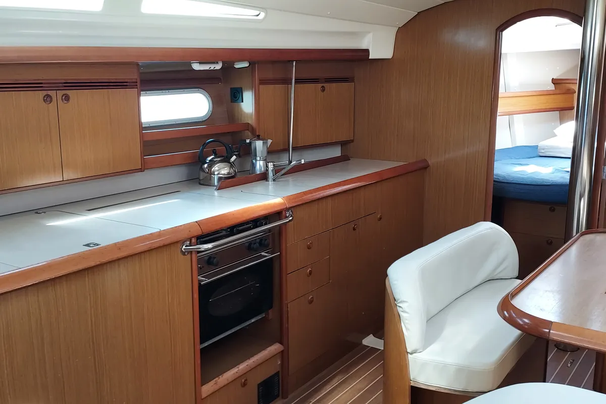 Galley of Galway, a Jeanneau Sun Odyssey 45 sailboat at Toulon, France