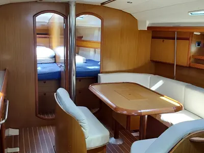 Salon of Galway, a Jeanneau Sun Odyssey 45 sailboat at Toulon, France