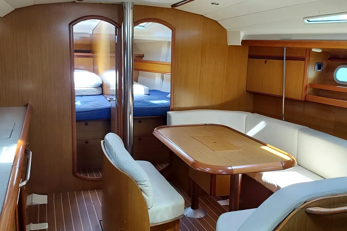 Salon of Galway, a Jeanneau Sun Odyssey 45 sailboat at Toulon, France
