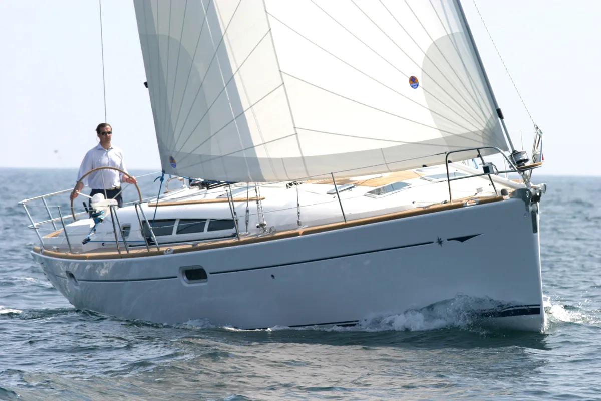 Exterior view of Galway, a Jeanneau Sun Odyssey 45 sailboat at Toulon, France