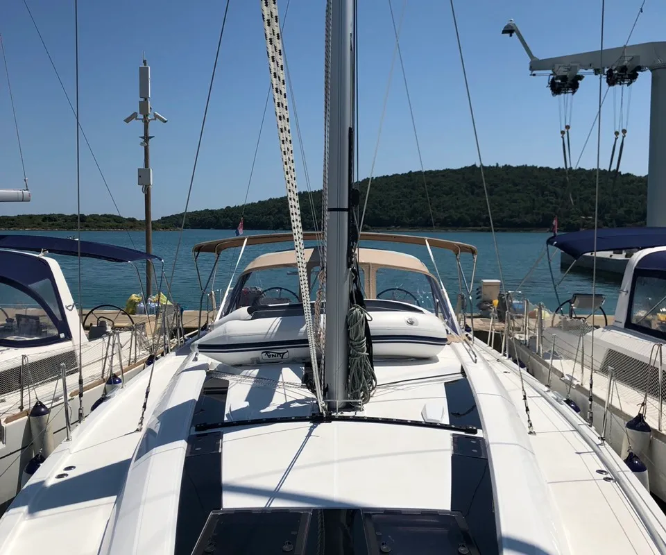 Exterior view of Marea, a Beneteau Oceanis 51.1 sailboat at Medulin, Croatia
